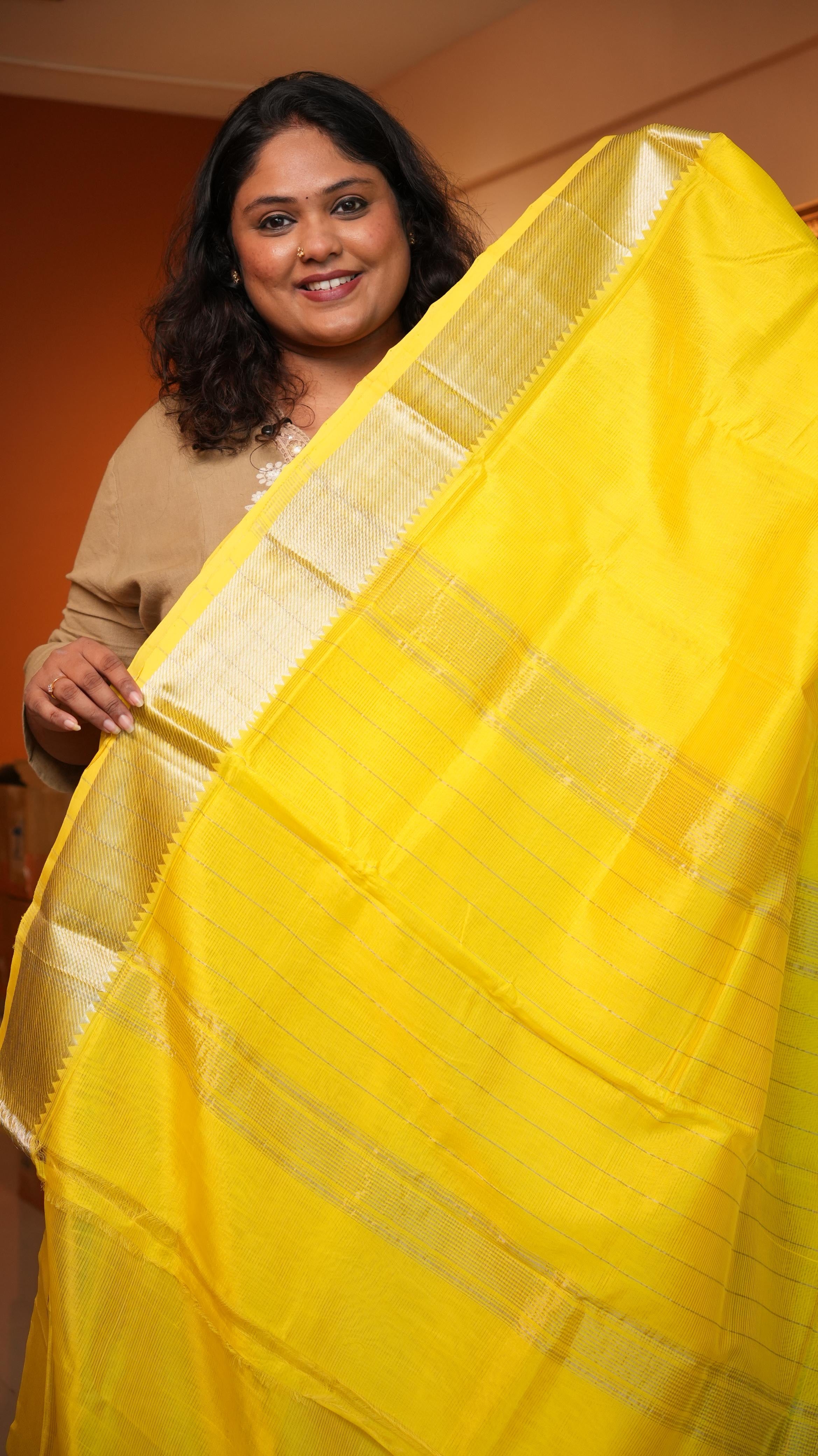 Mangalagiri Nizam Border Silk Cotton Saree-15-09B-02-08 (GOLDEN SOLACE)