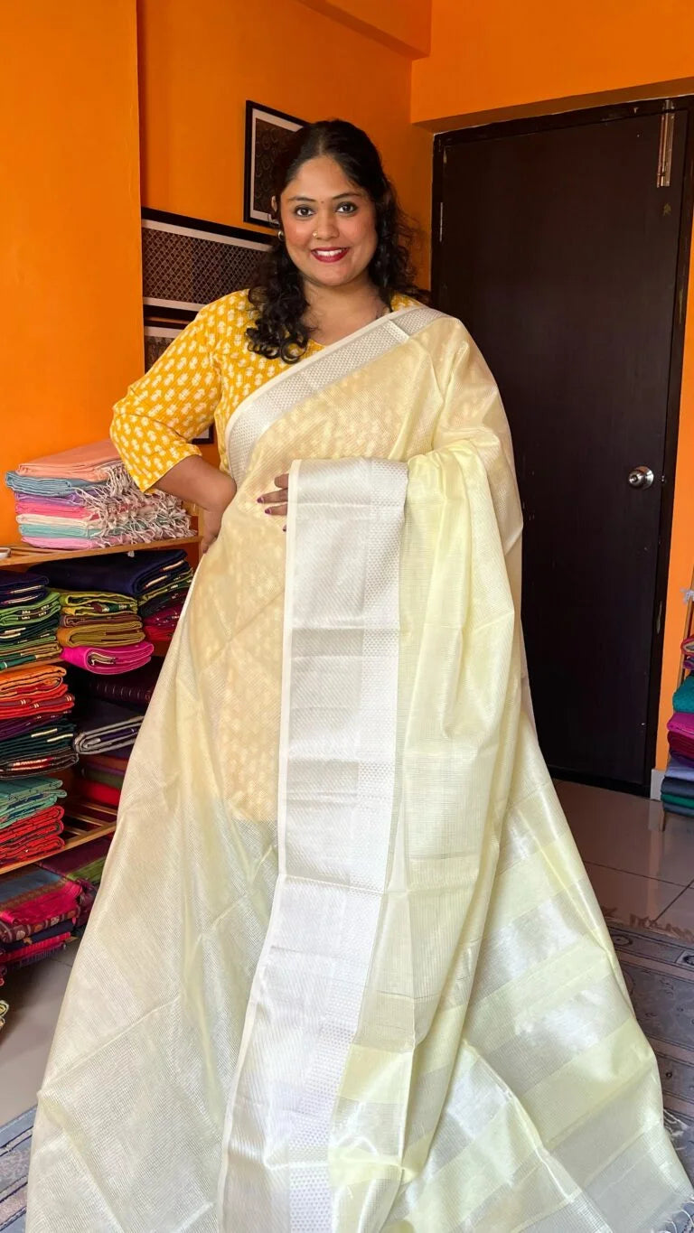Kota Maheshwari Silk Cotton 05-01-MSC-OS-02 Pastel Yellow