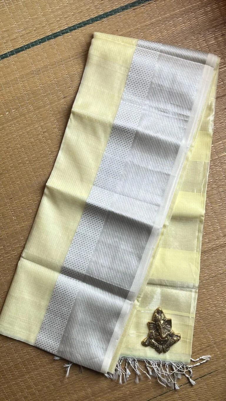 Kota Maheshwari Silk Cotton 05-01-MSC-OS-02 Pastel Yellow