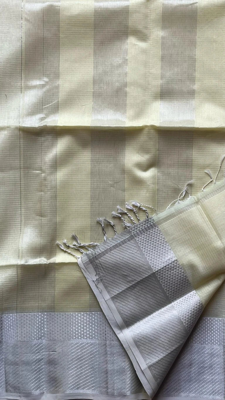 Kota Maheshwari Silk Cotton 05-01-MSC-OS-02 Pastel Yellow