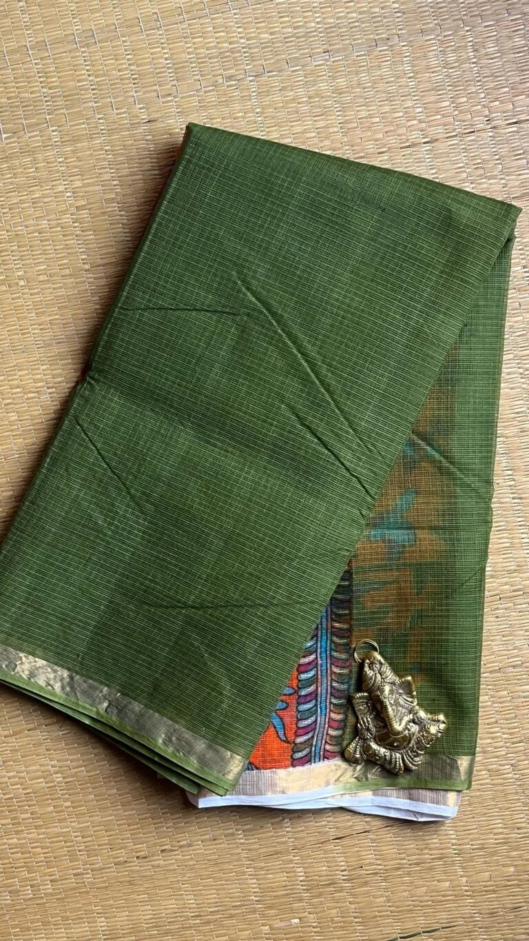 Kota Kalamkari Saree 15-02-BM-01 – Olive Green