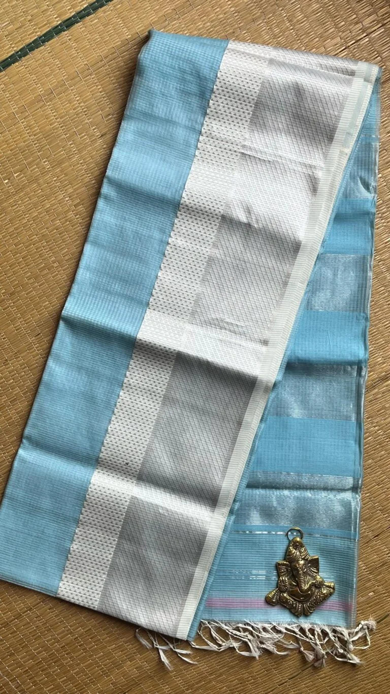 Kota Maheshwari Silk Cotton 05-01-MSC-OS-04 Light Sky Blue