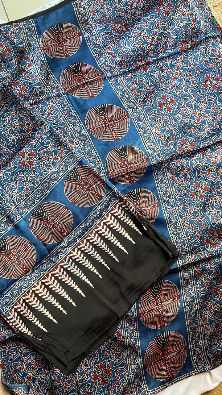 Modal Silk Salwar Set Blue 46-02-MS-06