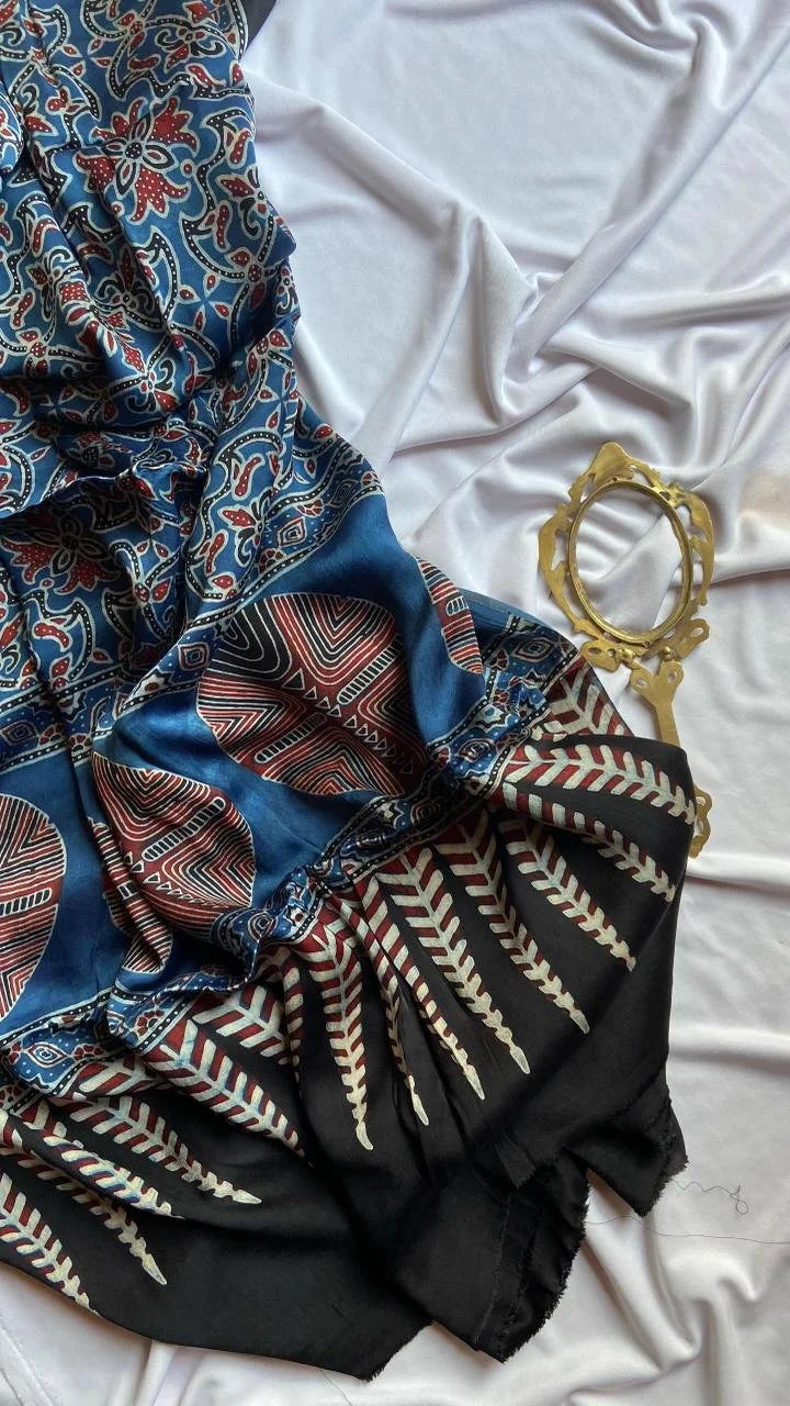 Modal Silk Salwar Set Blue 46-02-MS-06