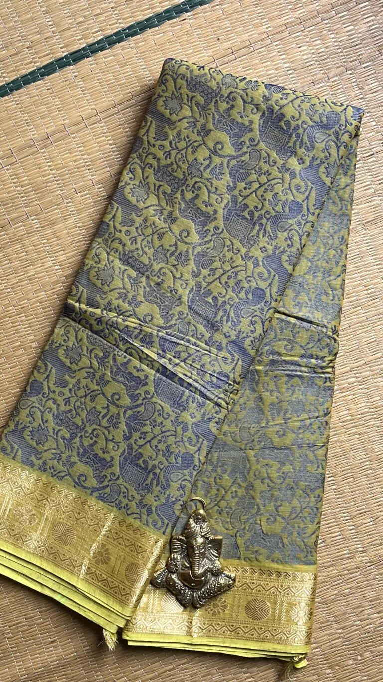 Vanasingaram Saree 01-03-06-PCS-09 – Lemon Yellow