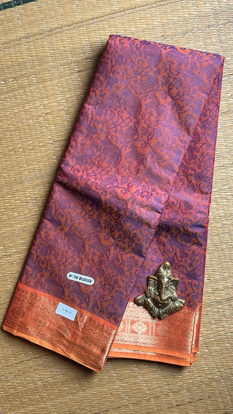 Vanasingaram Saree 01-03-06-PCS-27 – Pastel Orange