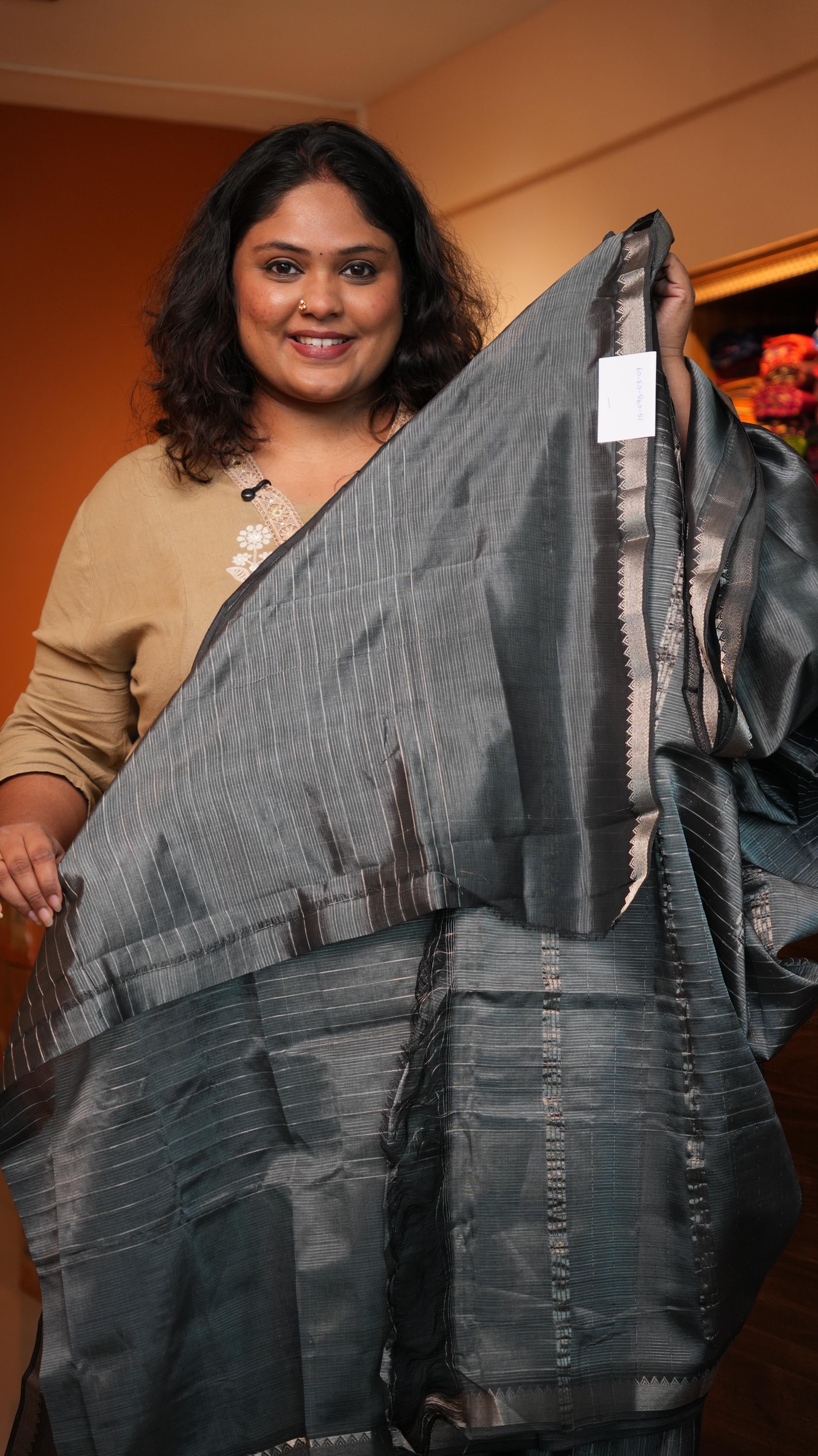 Mangalagiri Zari Checks Silk Cotton Saree