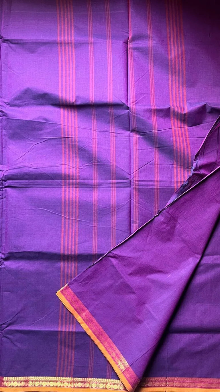Kanchi Cotton Madisar 01-03-13-MCS-10 – Violet with Pink