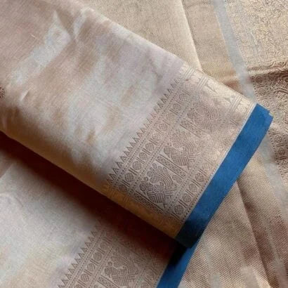 Pure Silk Cotton Kancheevaram Sarees01-10-04-PSC-02 – Cream