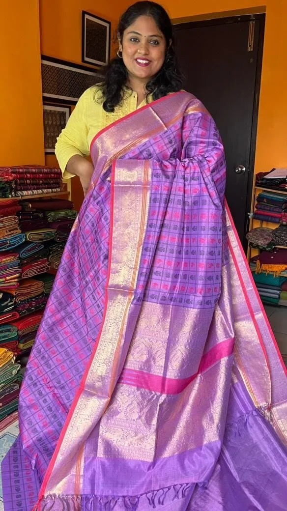 Kanchivaram Pure Silk Cotton Sarees 01-12-12-PSC-07-Purple