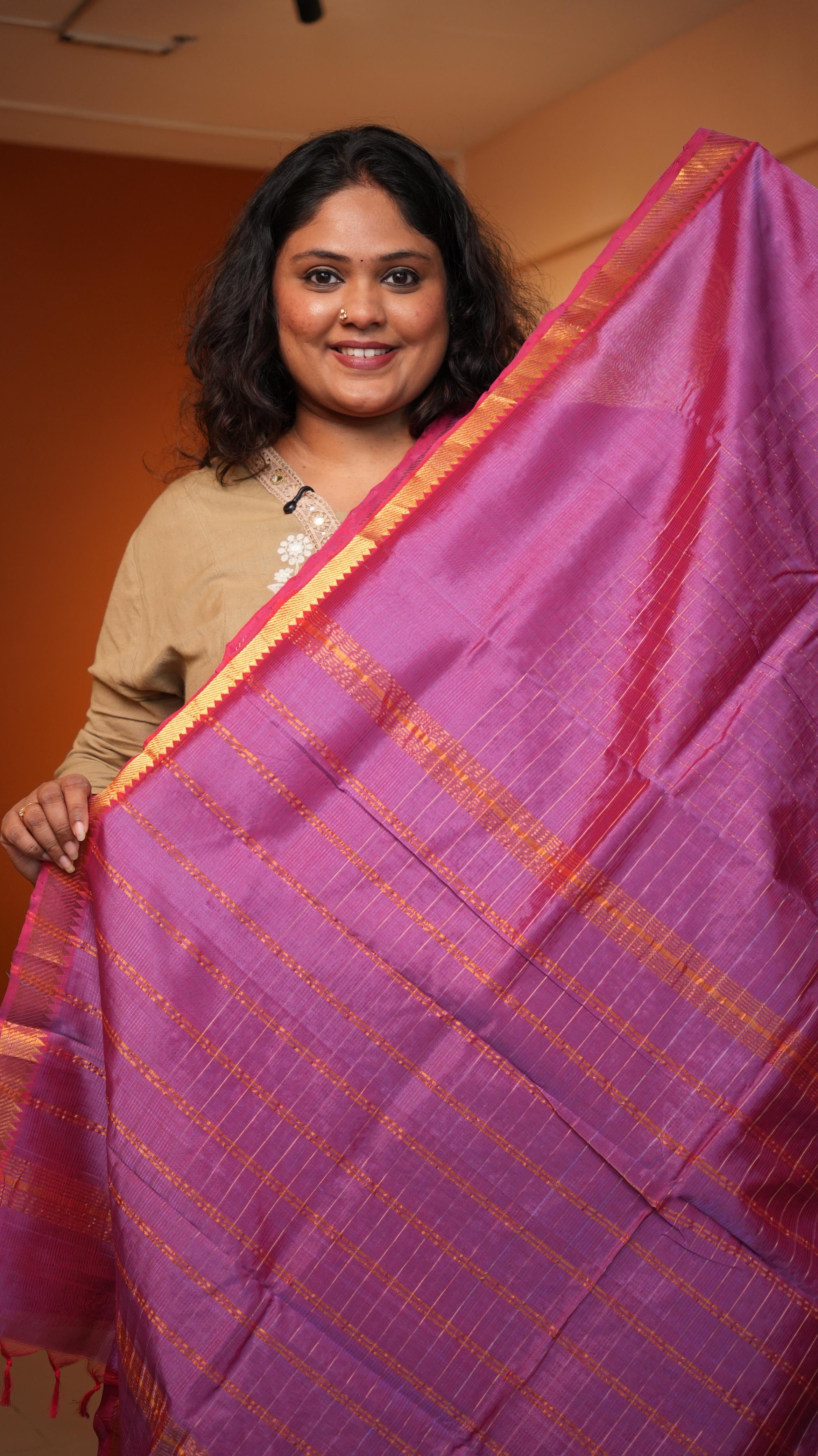 Mangalagiri Zari Checks Silk Cotton Saree-15-09B-03-11