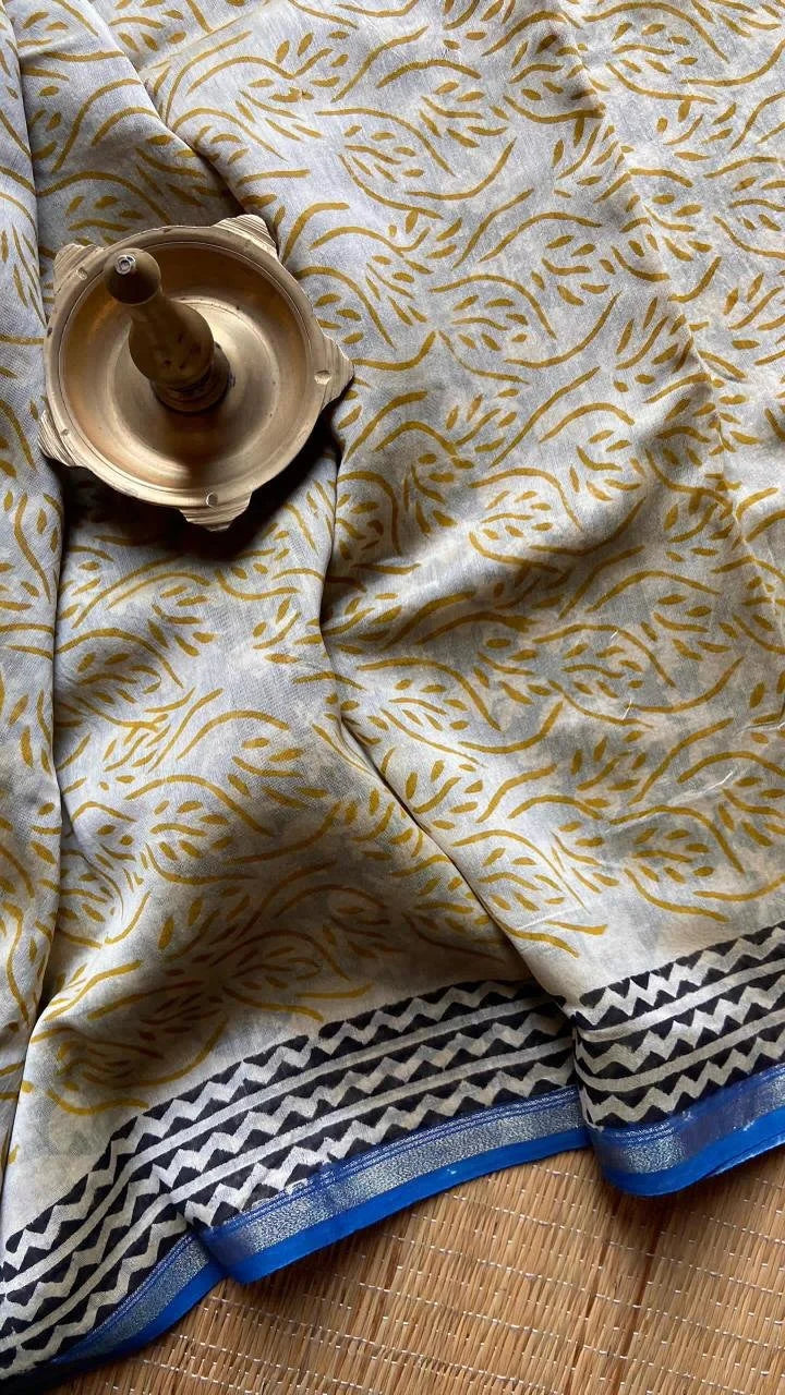 Chanderi Salwar Set Black With Blue 51-04-CSS-08