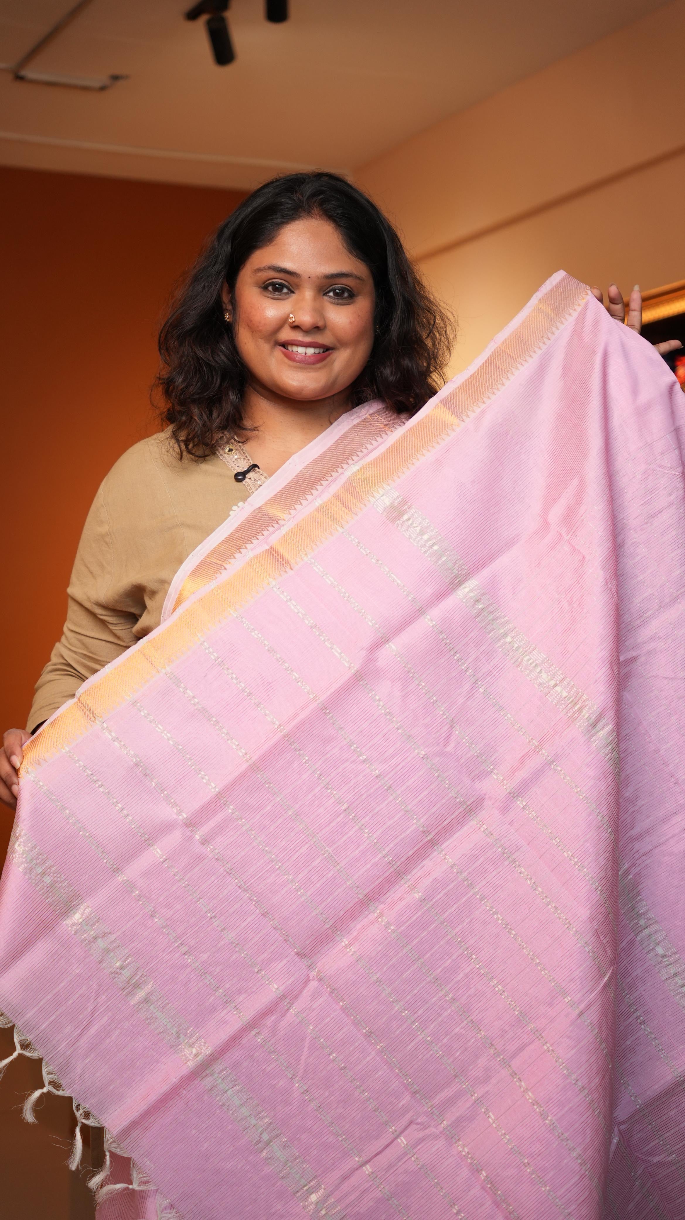 Mangalagiri Zari Checks Silk Cotton Saree