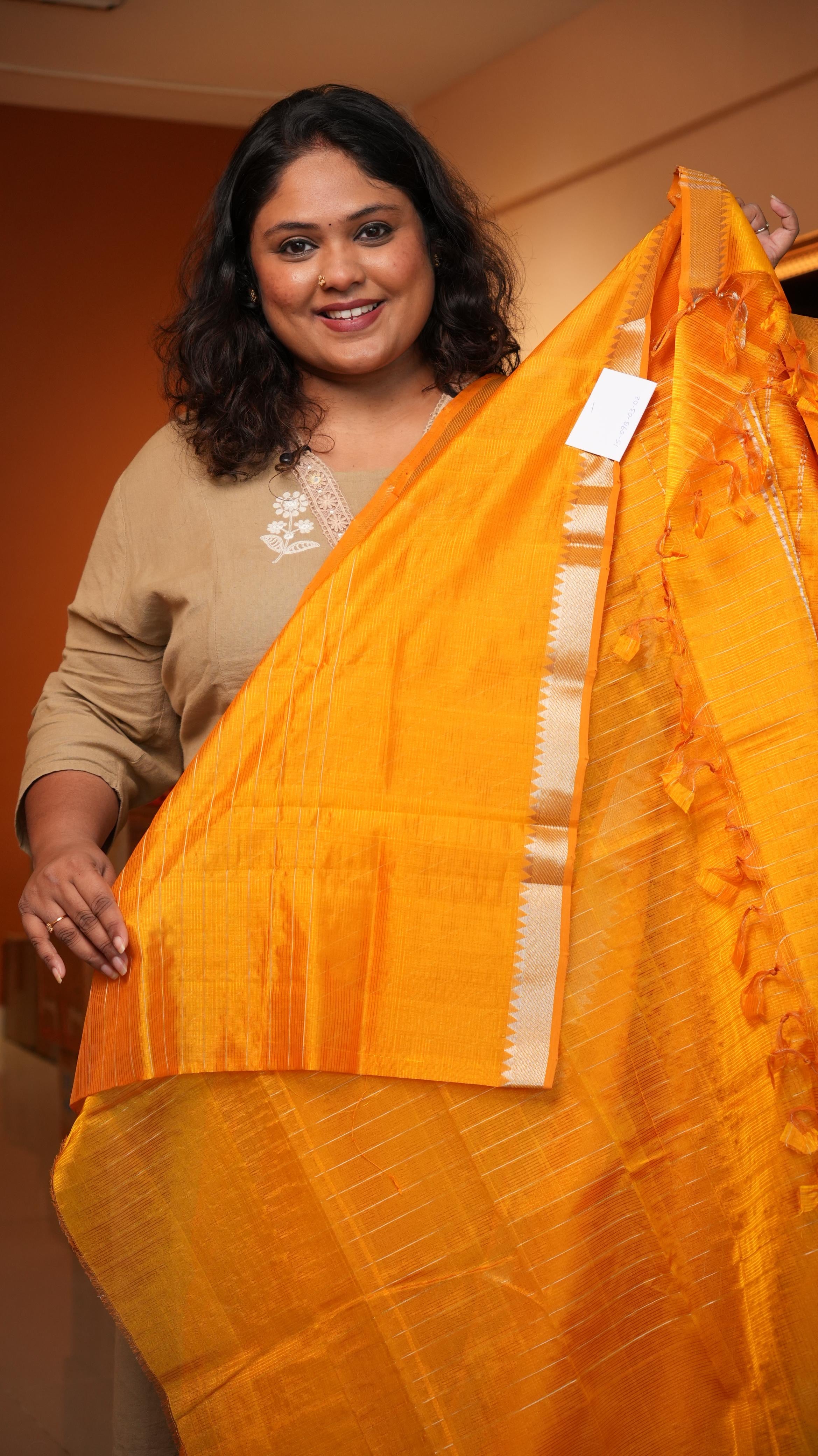 Mangalagiri Zari Checks Silk Cotton Saree-15-09B-03-02 (ARANCIA)