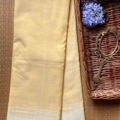 Ilkal Cotton Handloom Pastel Yellow Saree 44-06-IC-04