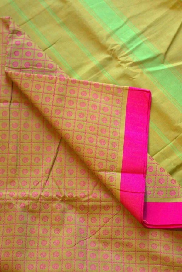 Kanchivaram Cotton 10 Yards Vendhayam Saree 01-14-PCS-03