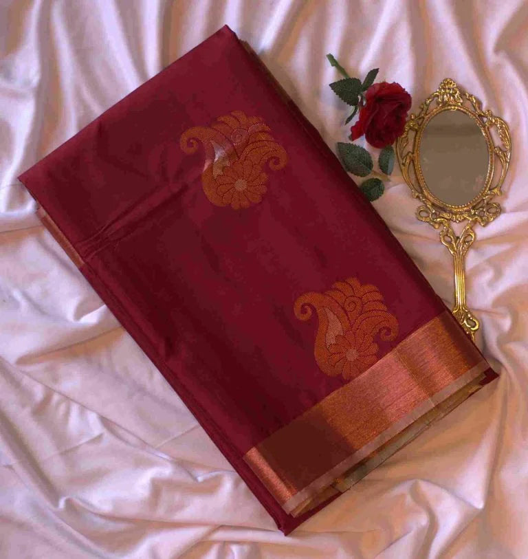 Vegan Soft Silk Brown Saree 01-08-FS-01