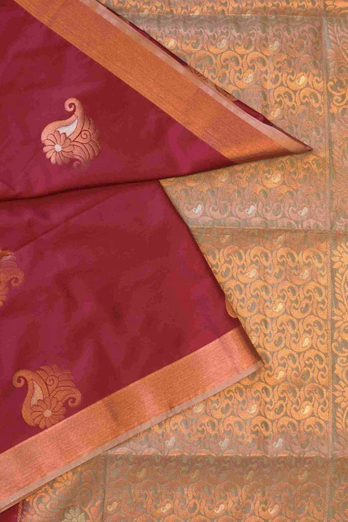Vegan Soft Silk Brown Saree 01-08-FS-01