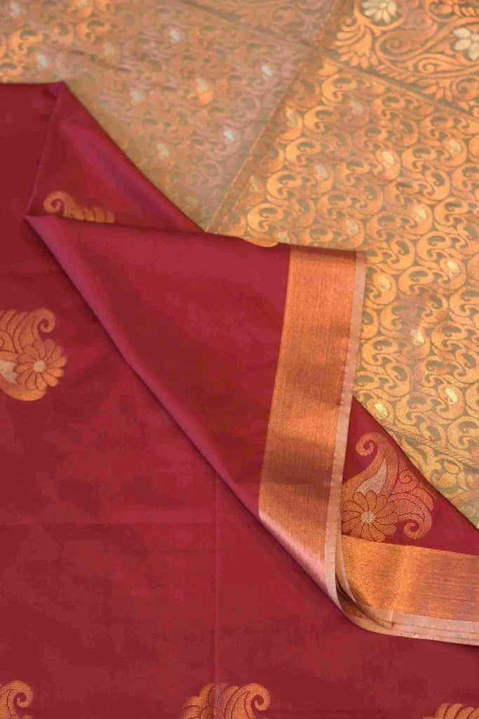 Vegan Soft Silk Brown Saree 01-08-FS-01