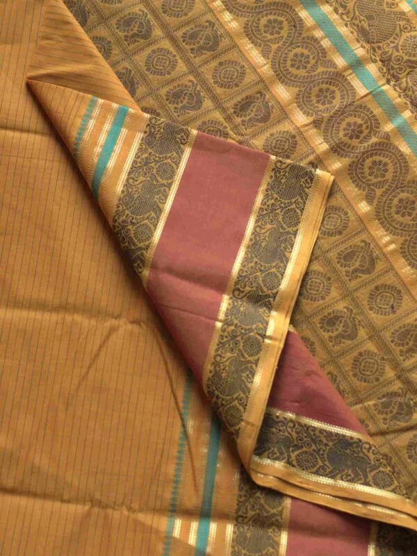 Kancheevaram Cotton Yellow Saree 01-15-PCS-01