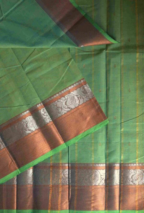 Kanchi Cotton Mint Green Saree 01-05-07-PCS-02