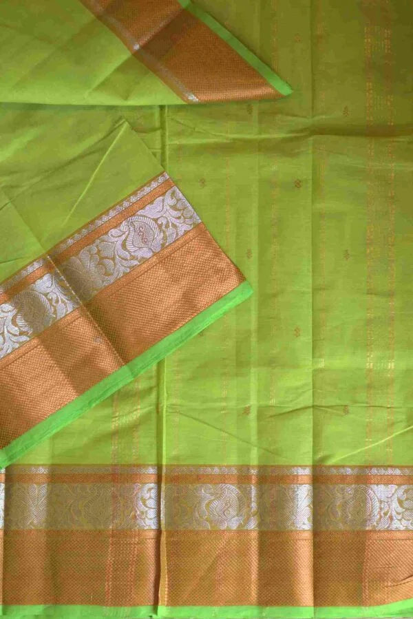 Kanchi Cotton Green Saree 01-05-07-PCS-28