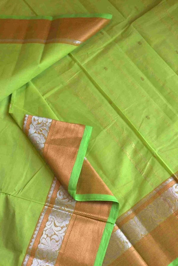 Kanchi Cotton Green Saree 01-05-07-PCS-28