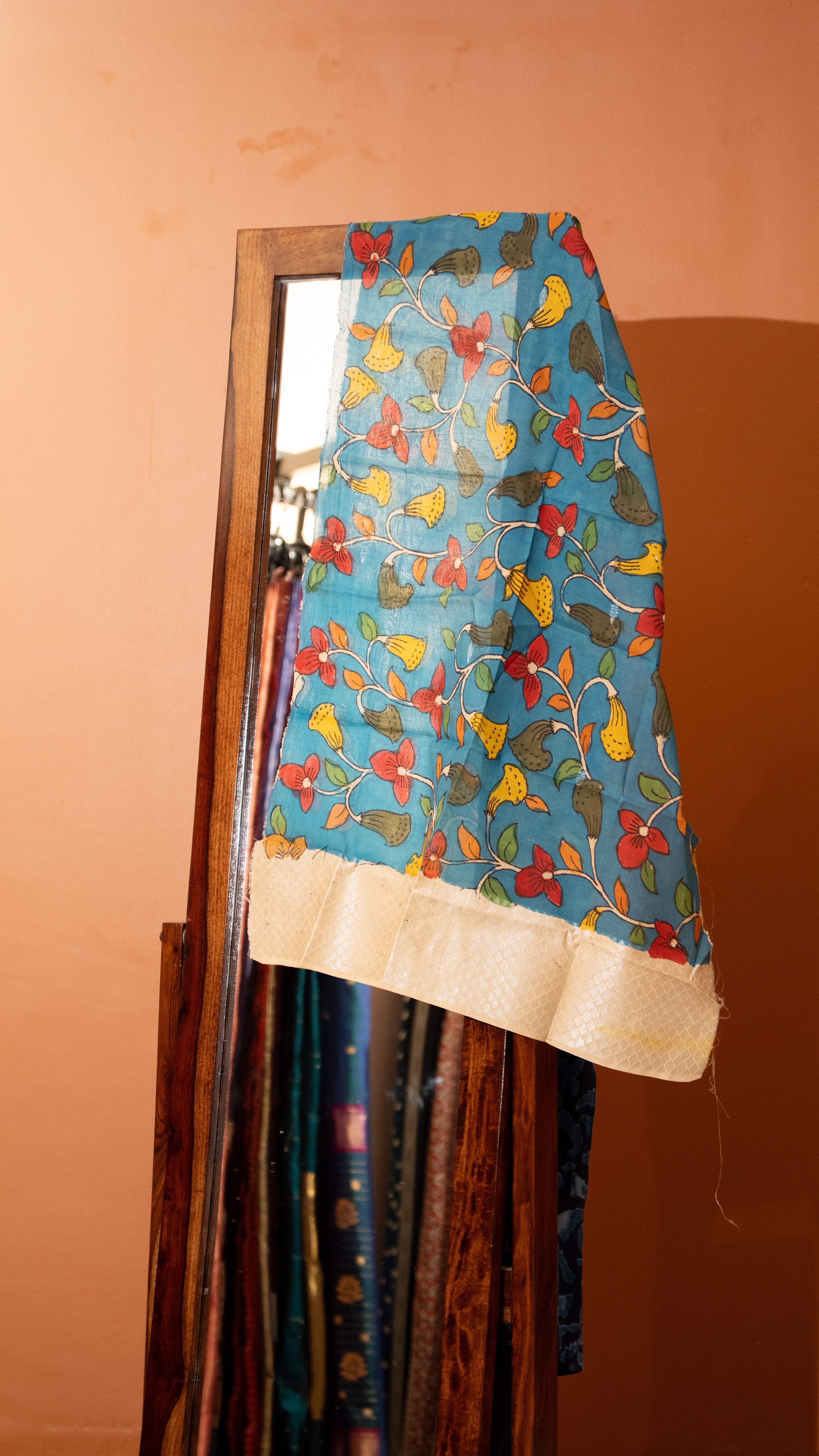 Pen Kalamkari Saree - 02-11-01-04 (White)