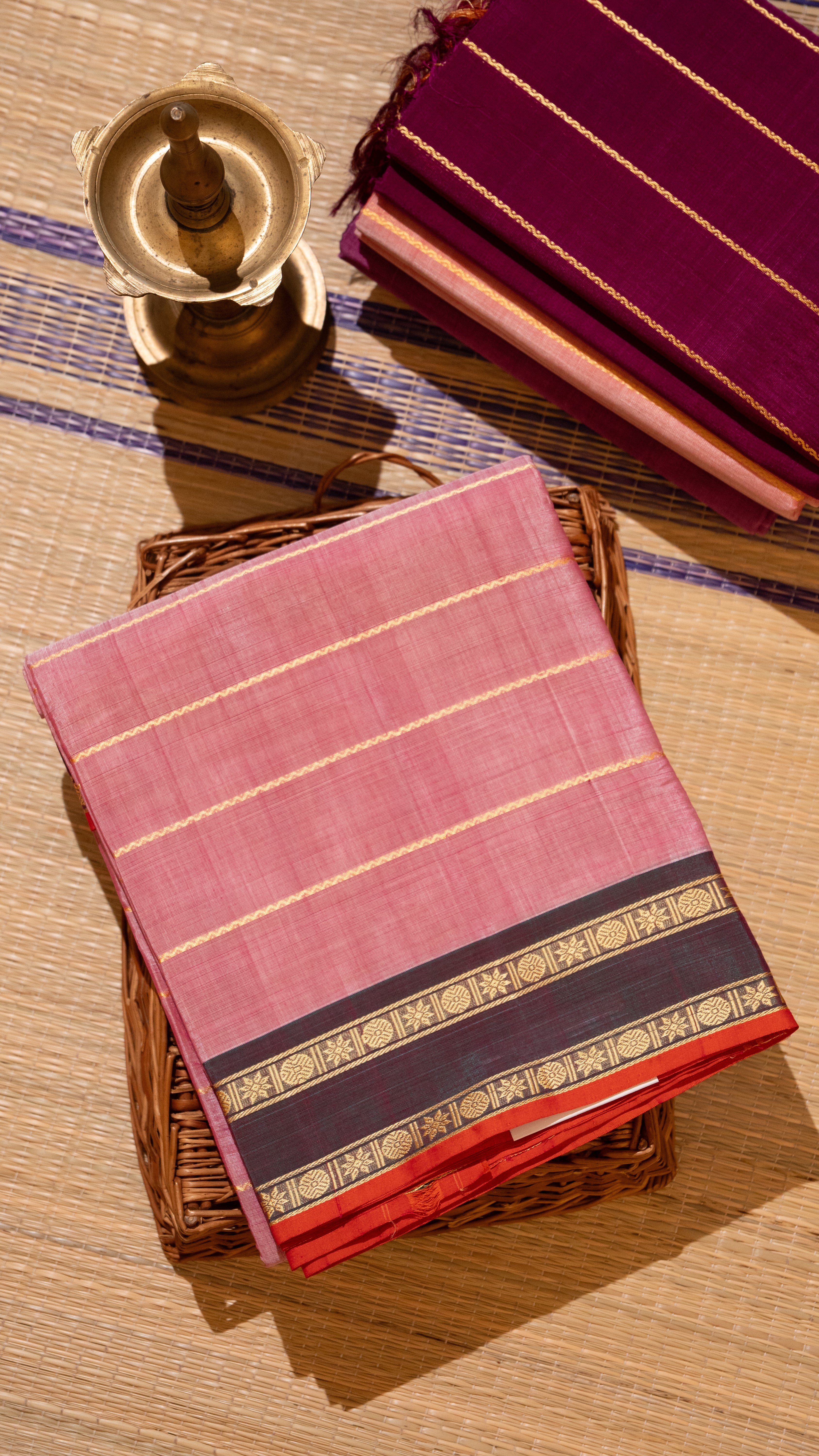 Devendra 6 Yards Saree - 11-11-01-6Y-01 (Onion Pink)