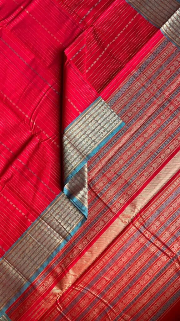 Kanjivaram Cotton Red Saree 01-02-13-PCS-02