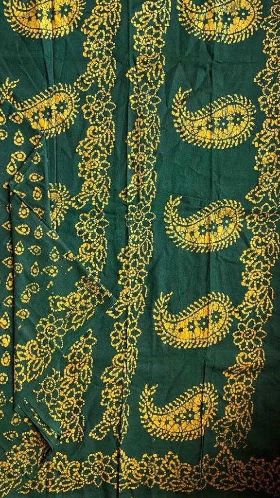 Batik Cotton Green Saree 01-04-02-PCS-03