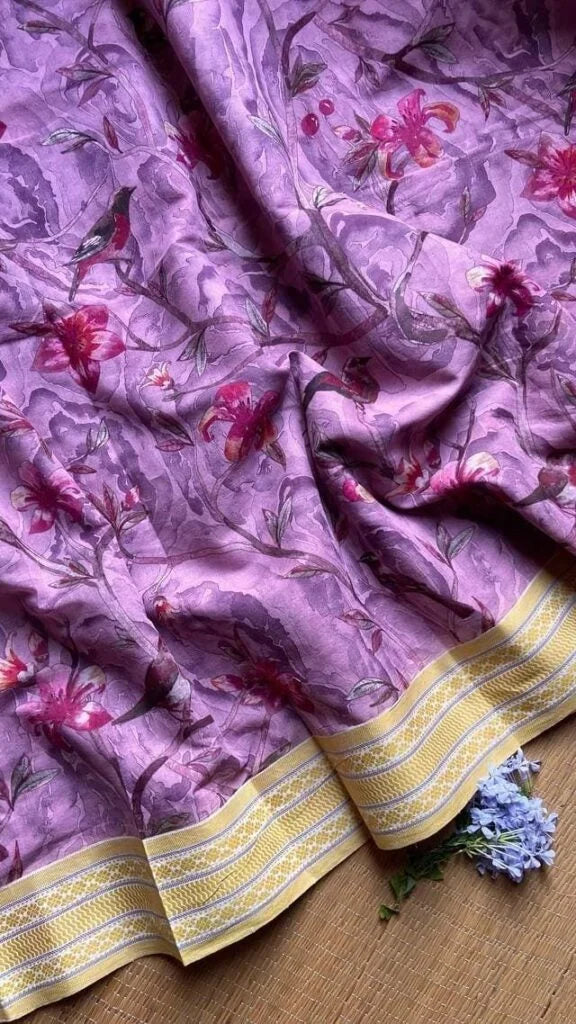 Floral Pure Cottons Pink Colour Saree 01-04-09-PCS-06