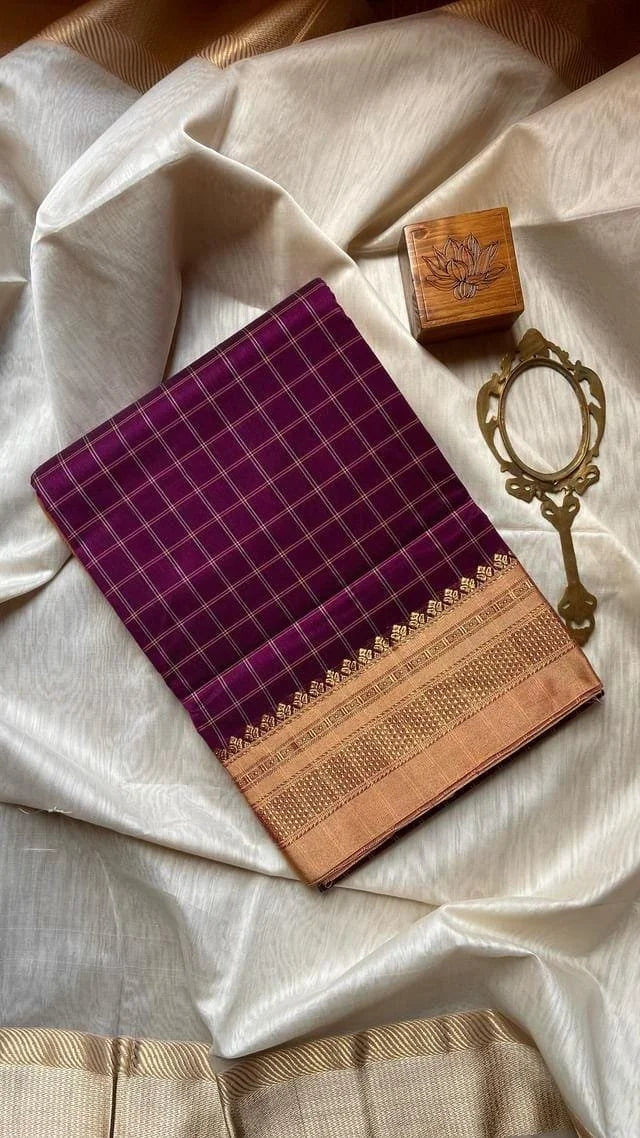 Ilkal Checks Meganta Saree 44-05-CK-05