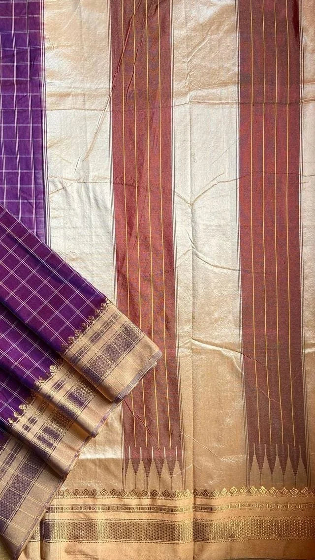 Ilkal Checks Meganta Saree 44-05-CK-05