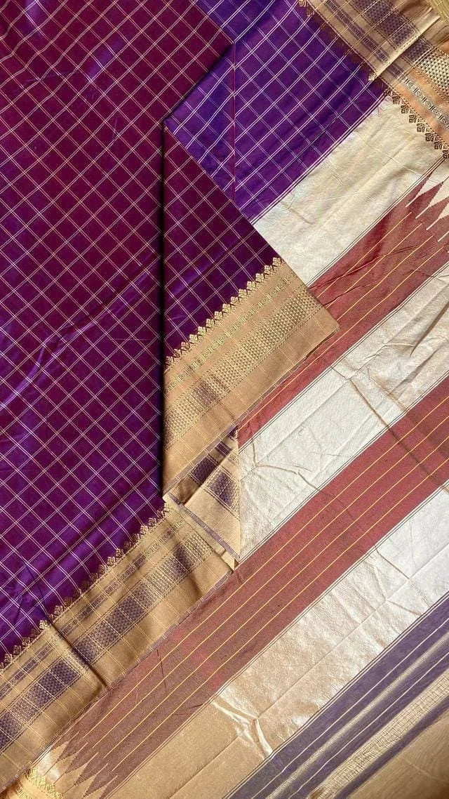 Ilkal Checks Meganta Saree 44-05-CK-05