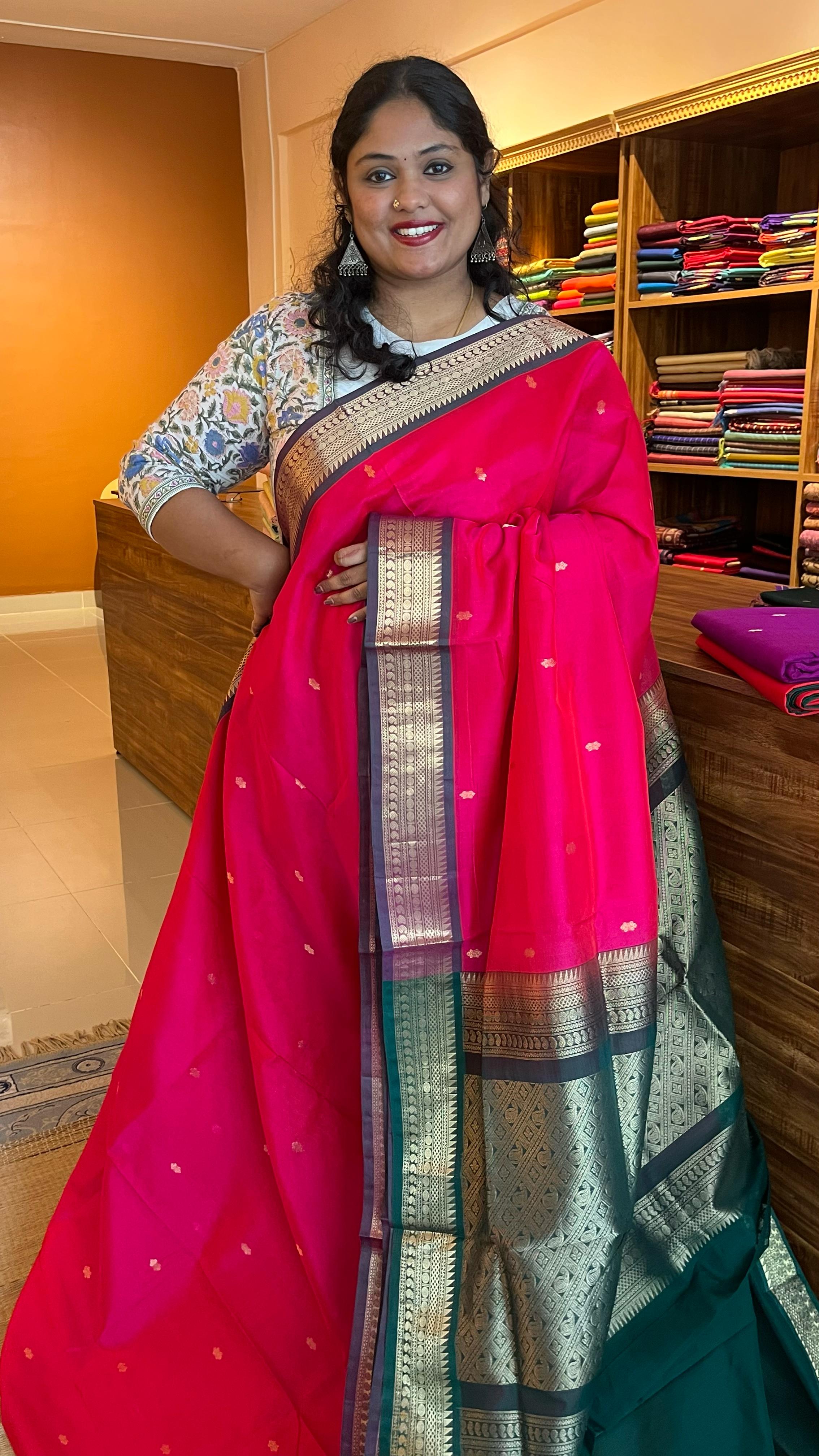 Mercerised Cotton Sarees - 01-03-22-PMC-23 Candy Pink