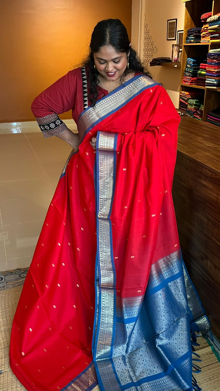 Pure Silk Mercerised Cotton Sarees - 01-03-22-PMC-12