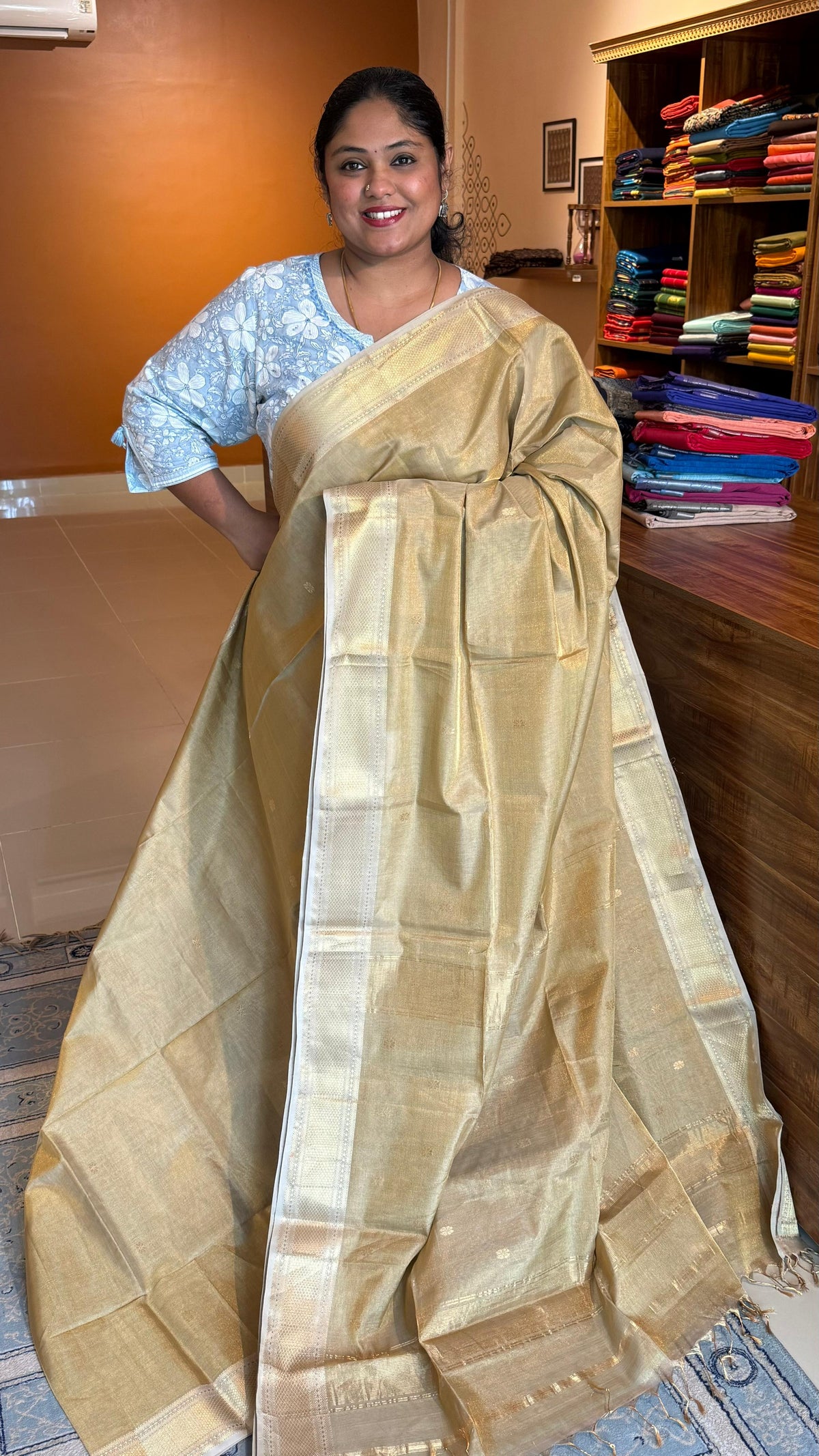 Maheshwari silk cotton saree - 05-05-MSC-12-TB-03