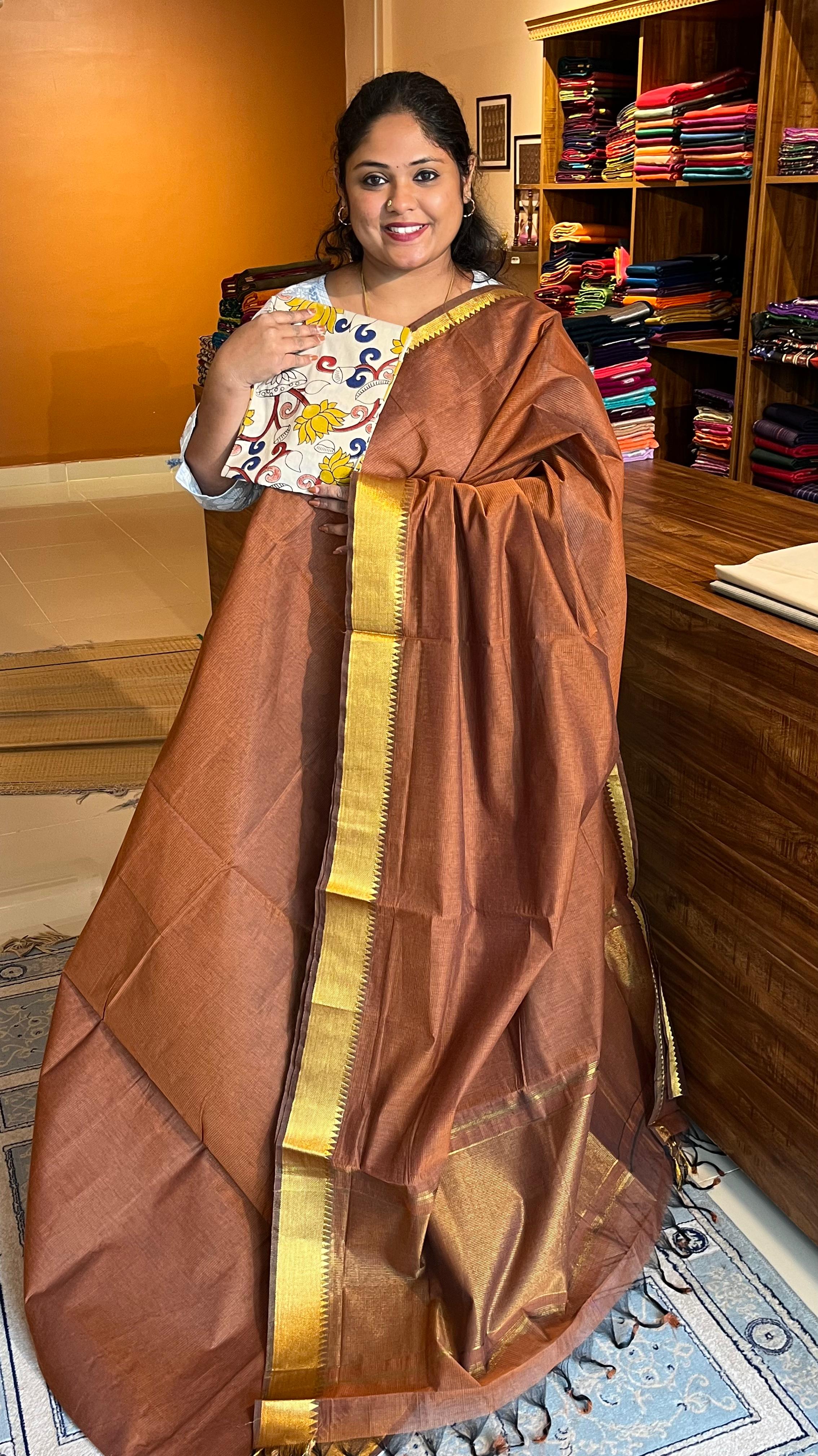 Mangalgiri Silk Cotton with kalamkari blouse - 15-06-05-06