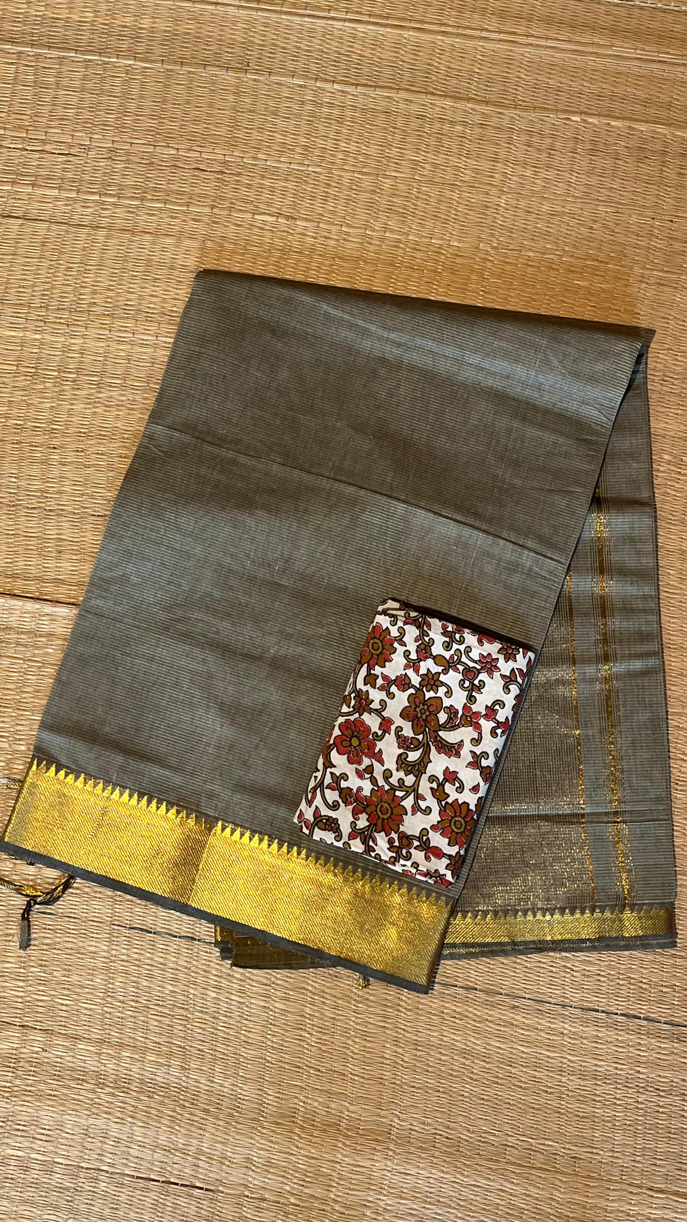 Mangalgiri Silk Cotton with kalamkari blouse - 15-06-05-11