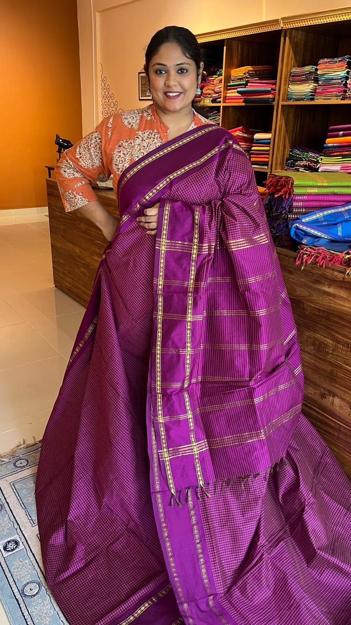 Semi Silk Kattam Saree - 01-07-06-02 (Menganta)