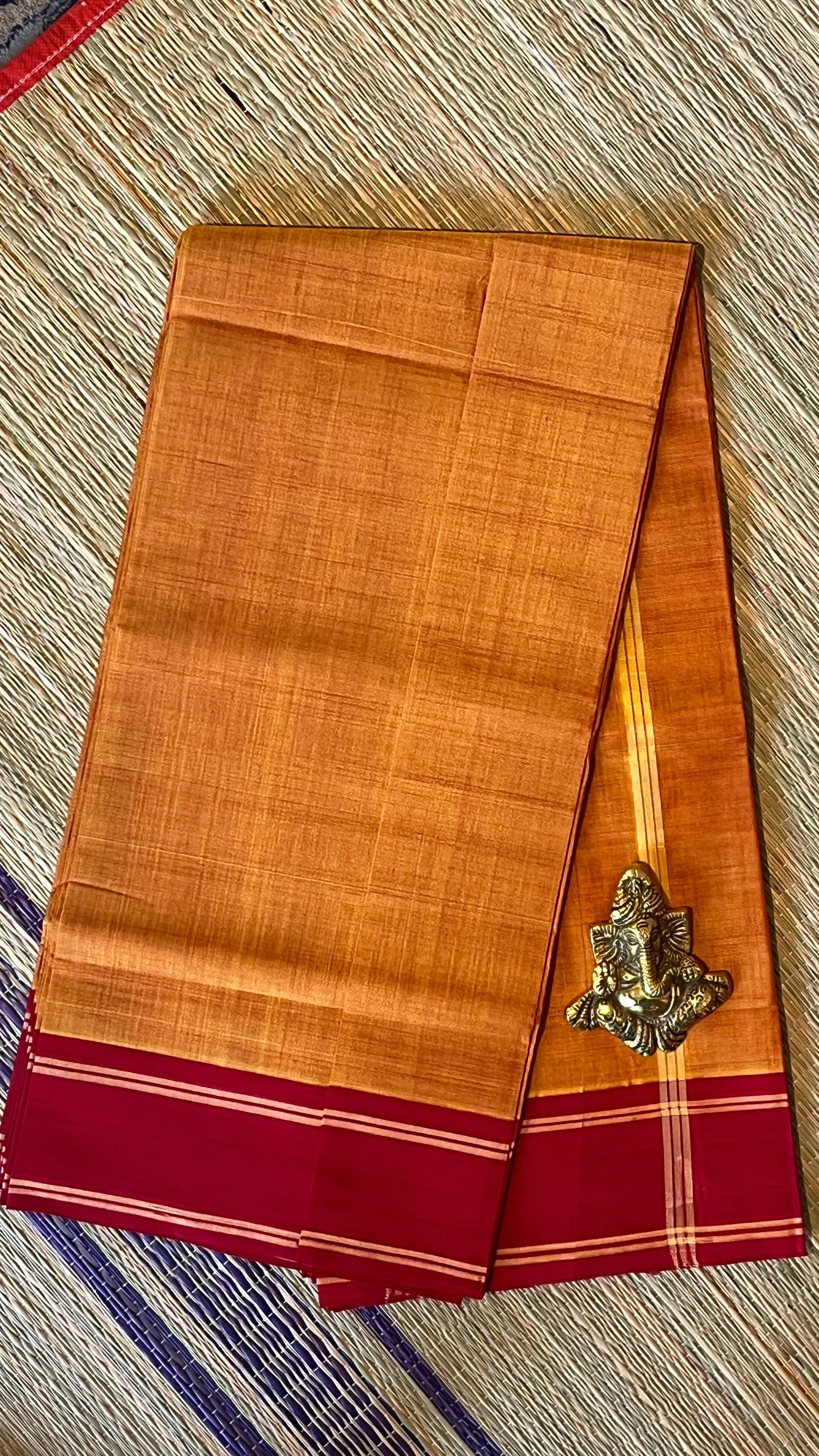 Devendra 6 yards saree - 11-07-01-6Y-03 (Sunset Orange)