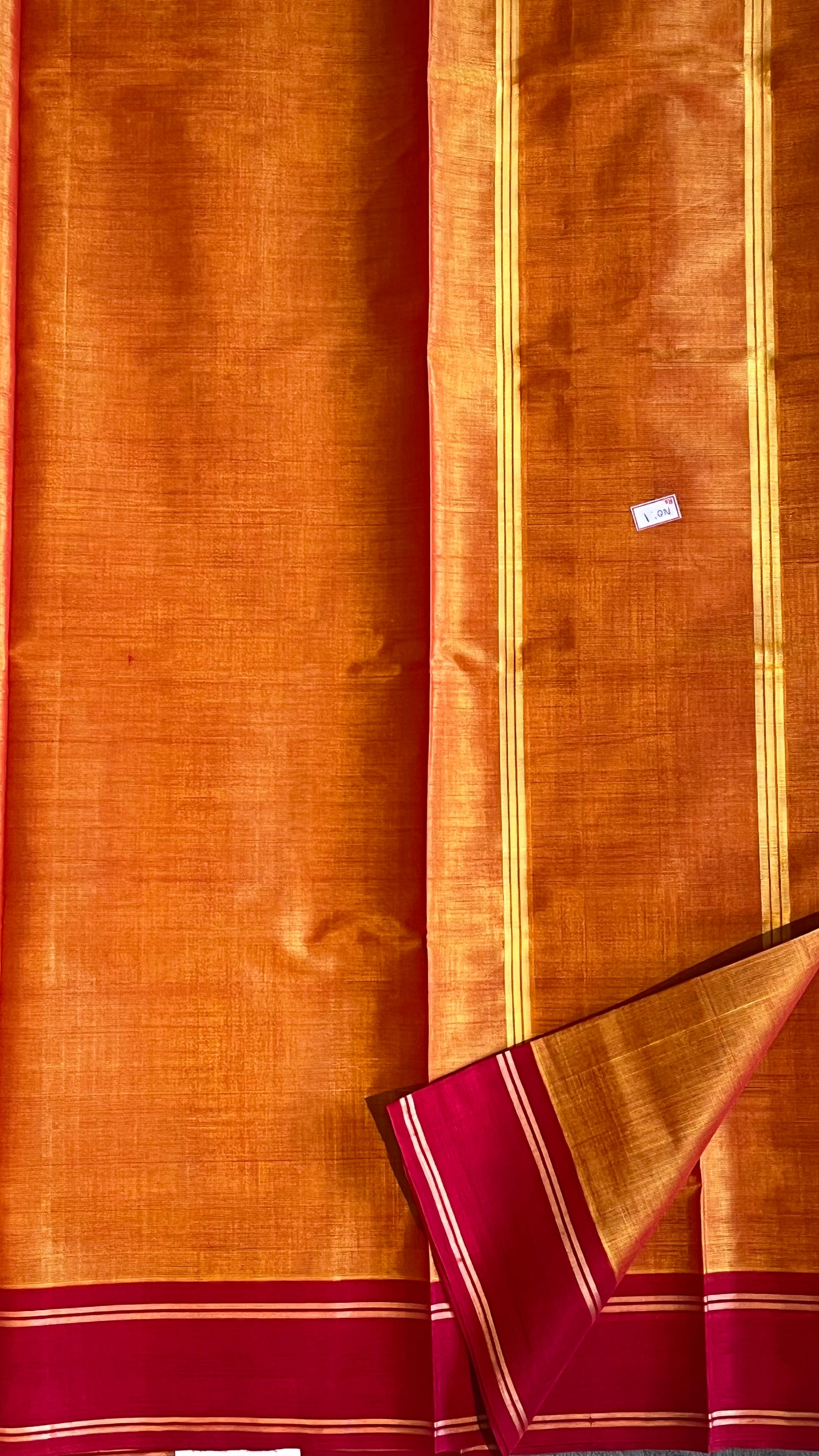 Devendra 6 yards saree - 11-07-01-6Y-03 (Sunset Orange)