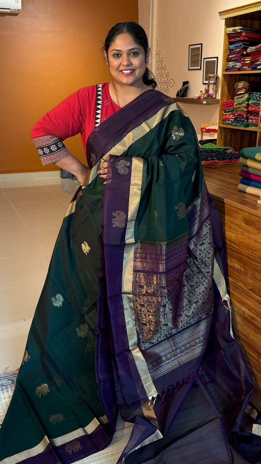 Nellai Pure Silk Cotton Saree - 04-07-03-01 (Green)