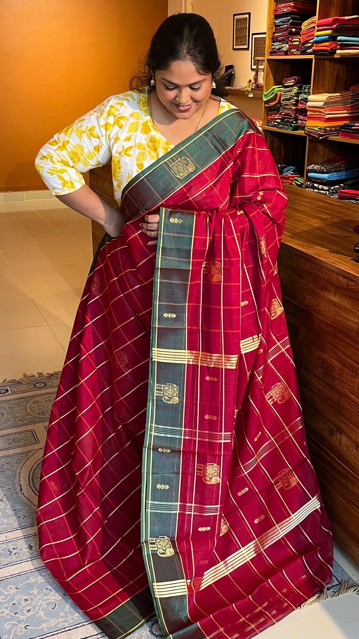 Devendra 6 yards Saree - 11-07B-03-6Y-01 (Red)