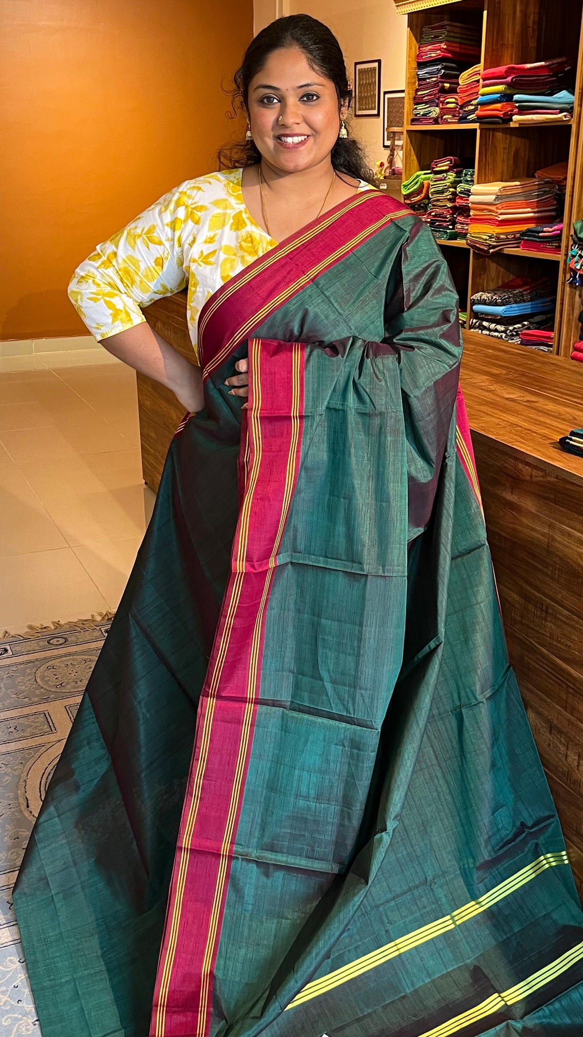 Devendra 6 yards Saree - 11-07B-05-7Y-01 (green)