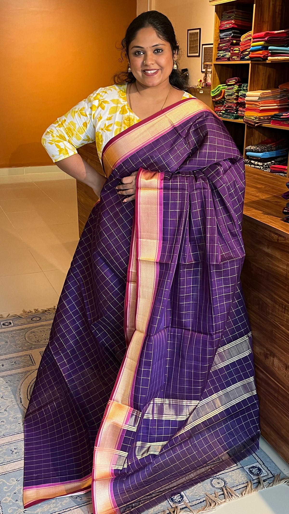 Devendra 6 yards Saree - 11-07B-06-7Y-01(Violet)