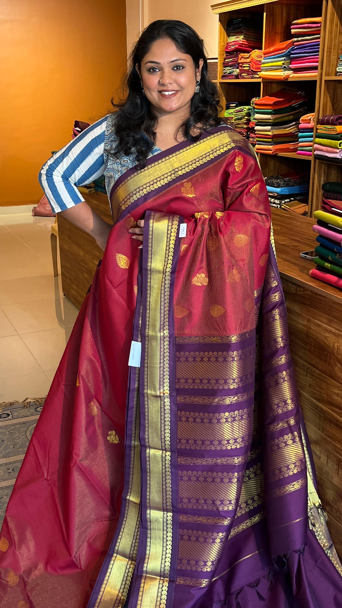 Semi Silk vairaoosi bhutta saree - 01-07-03B-12(Red)