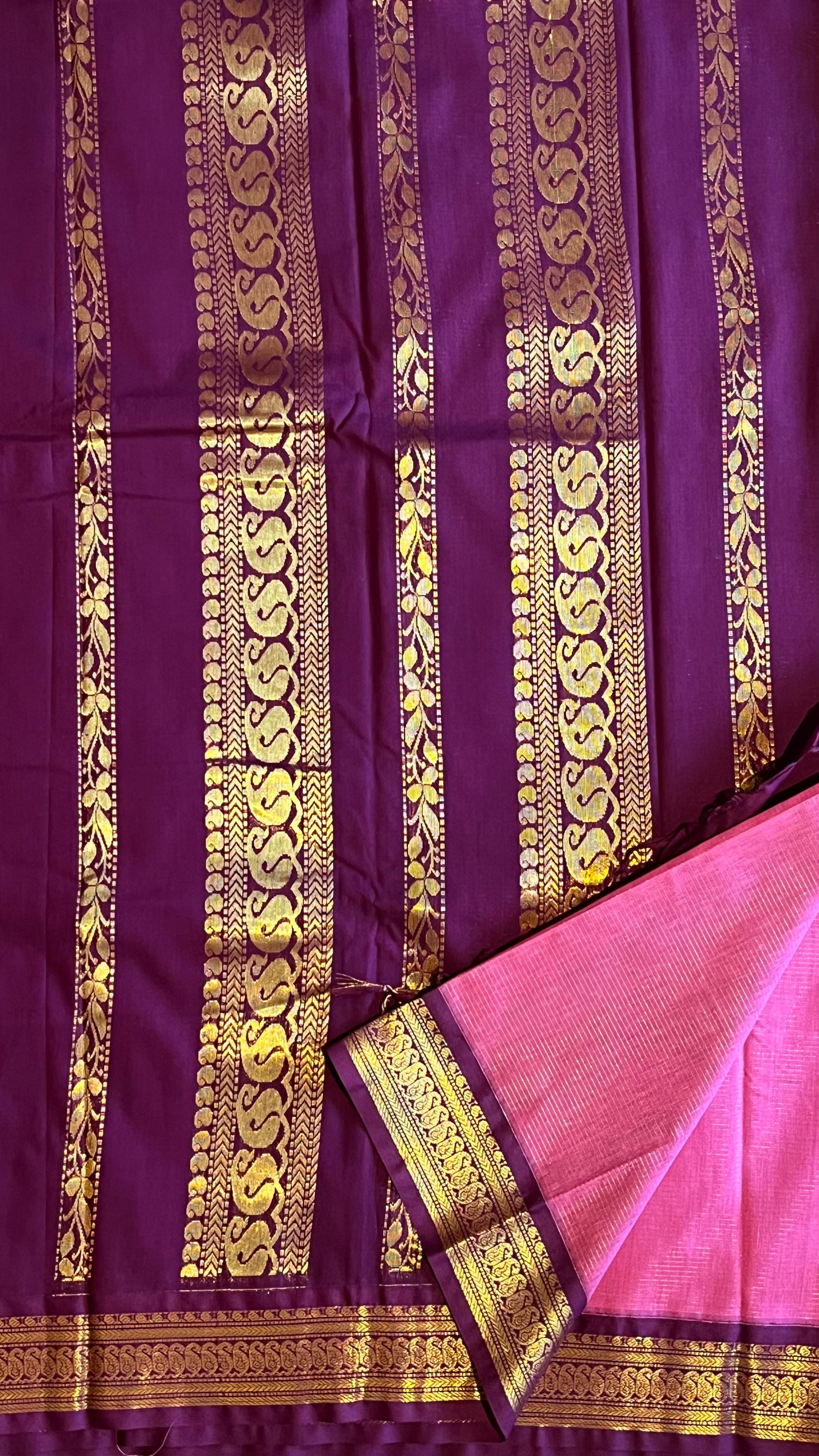 Semi silk vairaoosi saree - 01-07-02B-32 (Pink)