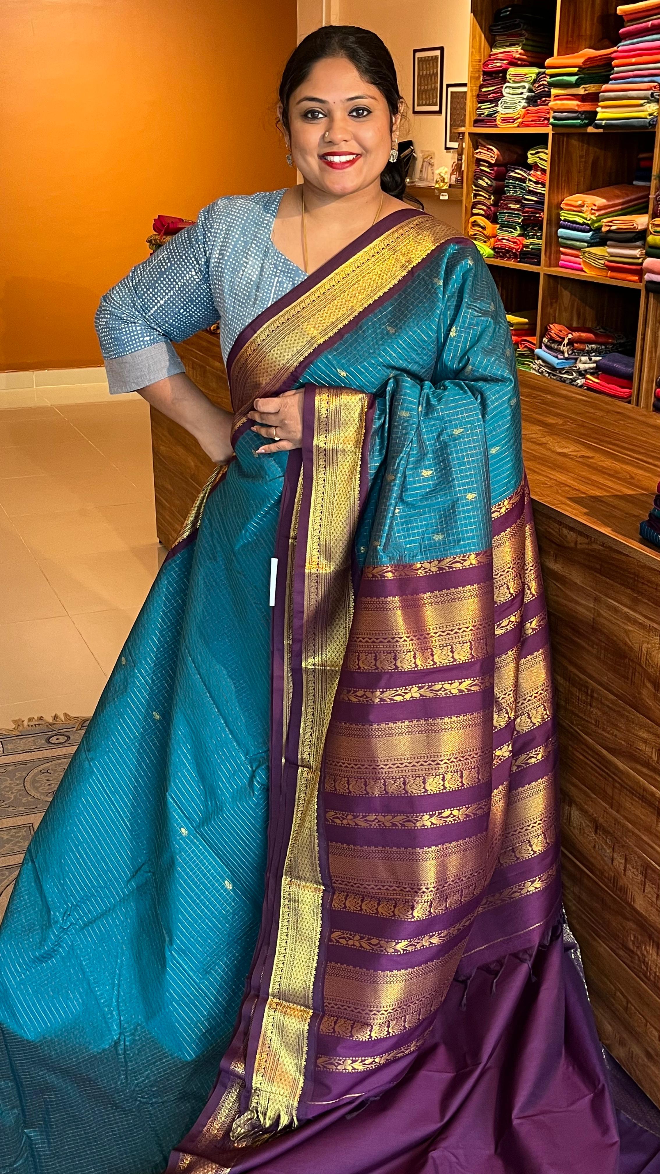 Semi Silk Kattam Saree -01-07-04B-13